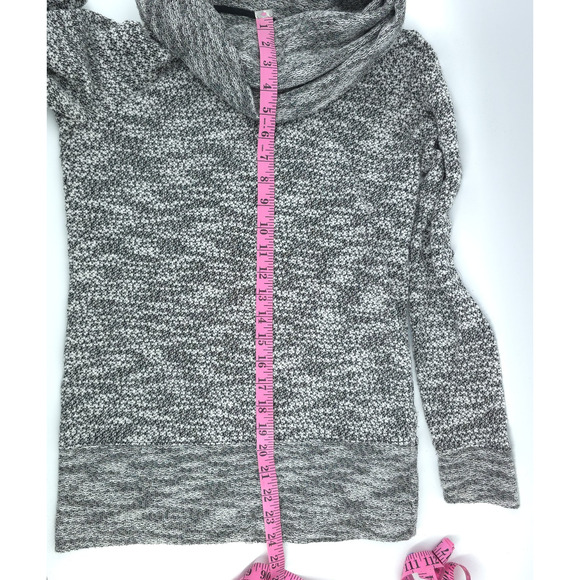 Lou & Grey Casual Luxe Cowl Neck Gray Mixed Knit Marled Pullover Sweater S - Picture 16 of 16
